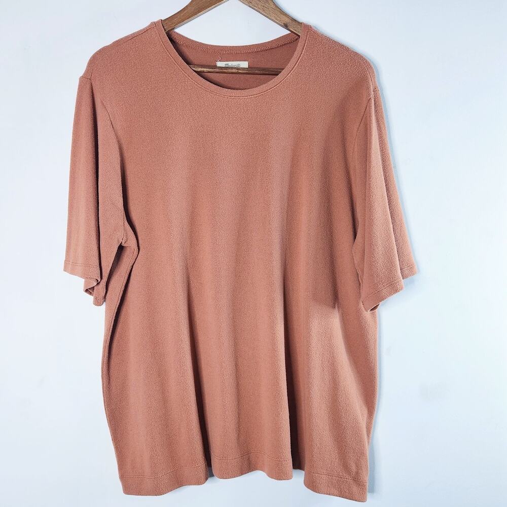 Madewell Womens Burnt Orange Knit Top Blouse Size 1X Minimalist Lounge Normcore